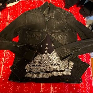 En Nior Jean jacket Bandana print